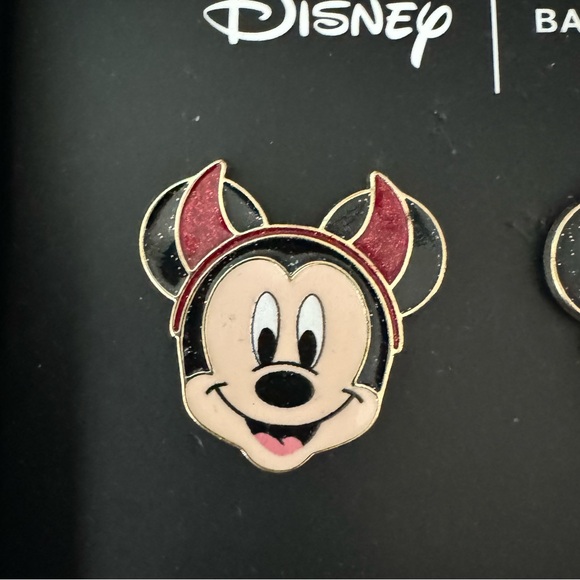Disney x Baublebar: Mickey Mouse Enamel Devil Horns Earrings: Halloween: NWT - Picture 3 of 3